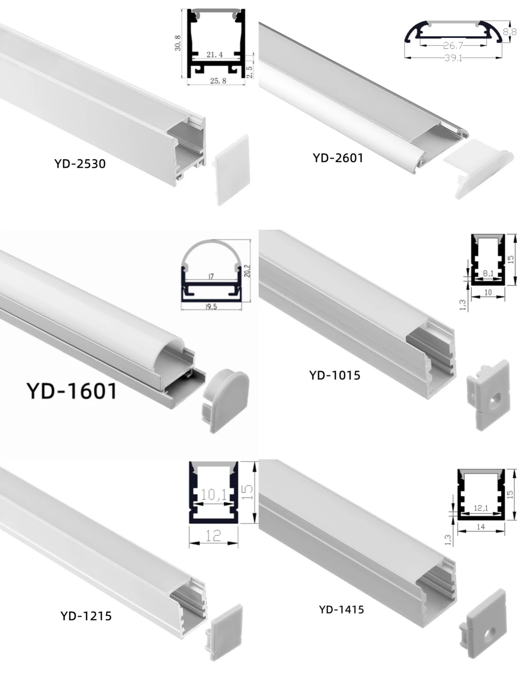 Surface Mounted LED Aluminum Profile with Acrylic Cover Rectangular Shape